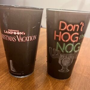 2 Christmas vacation glasses